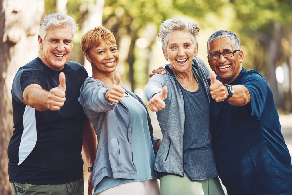 Group of seniors at Independent Living having fun