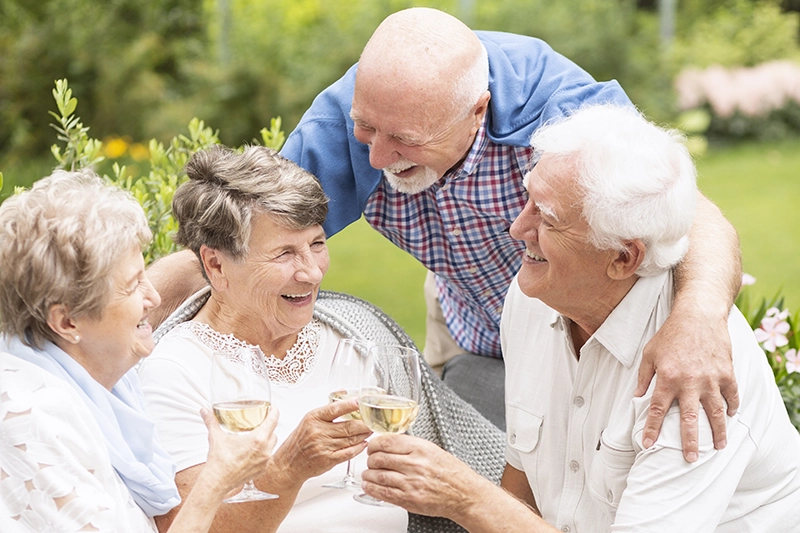 Four seniors enjoying an event